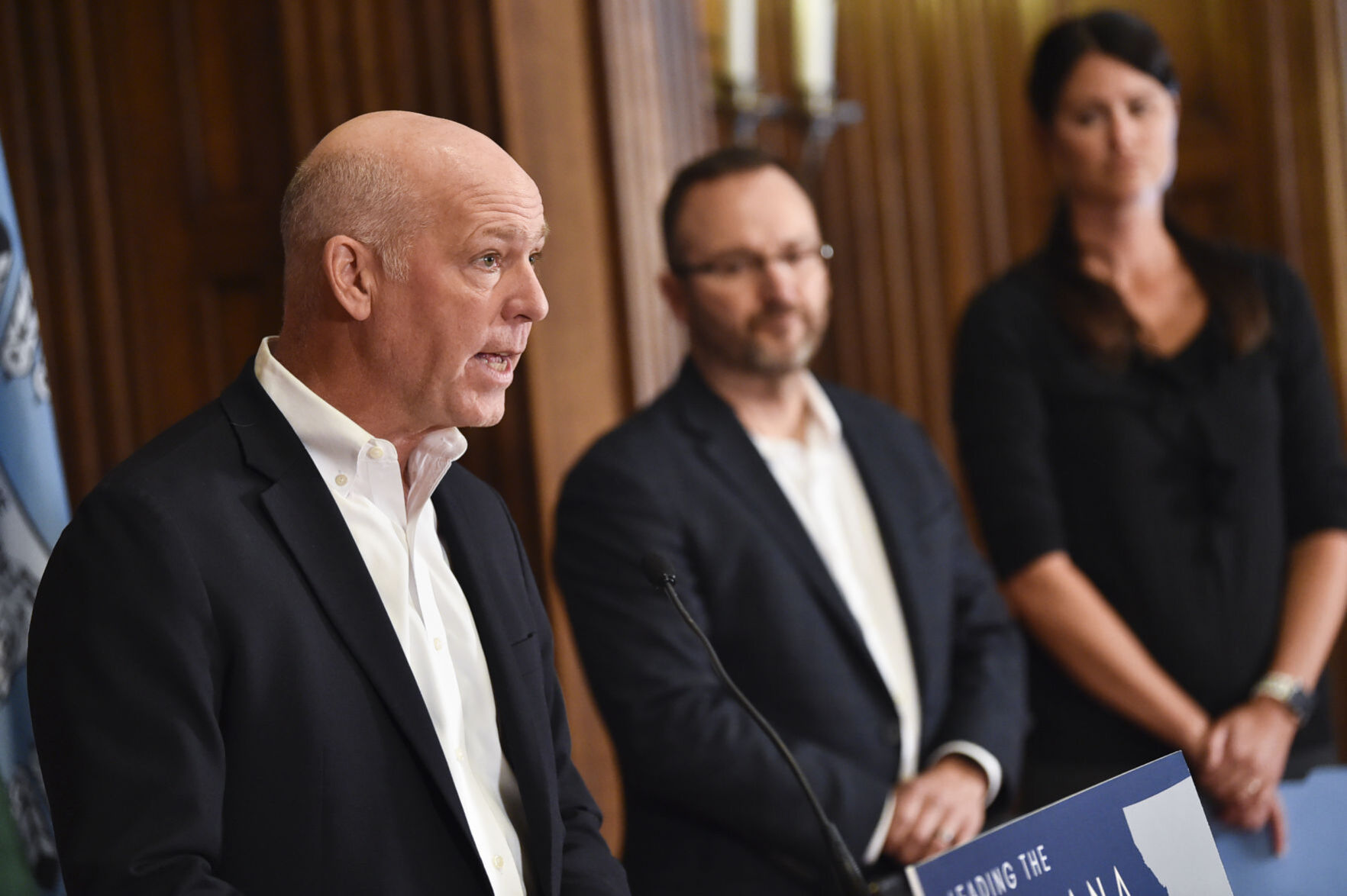 Gov. Greg Gianforte speaks at a press conference